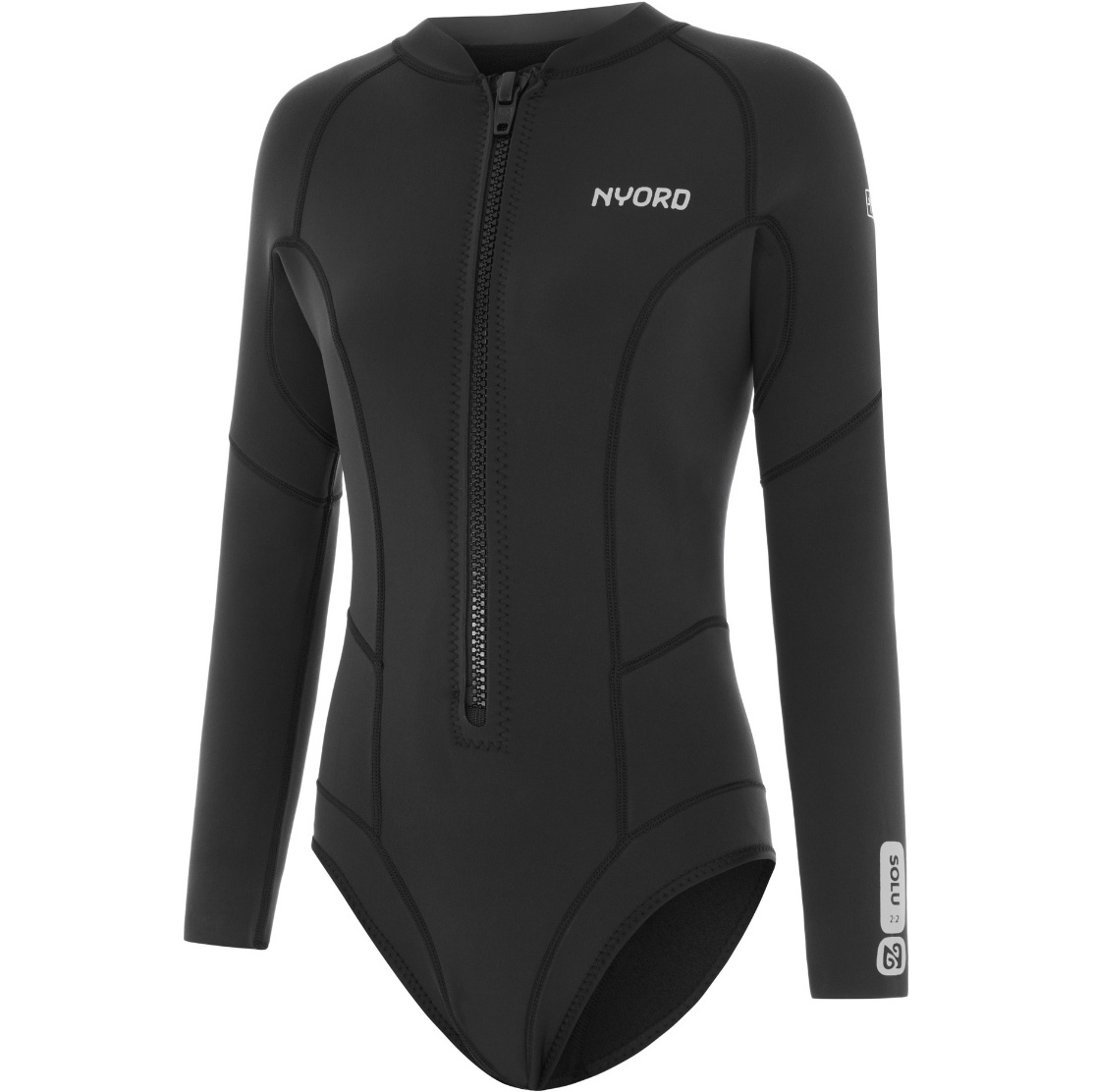 Womens Solu Yulex 2/2mm Long Sleeve Front Zip Spring Shorty Wetsuit - Black