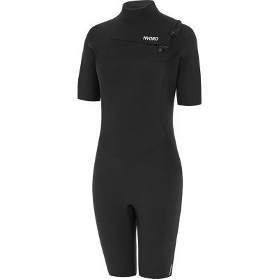 Womens Tempus 2/2mm Chest Zip Shorty Wetsuit - Black