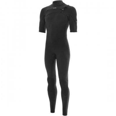 Mens Solu Yulex 2/2mm Short Sleeve Chest Zip Fl Wetsuit - Black