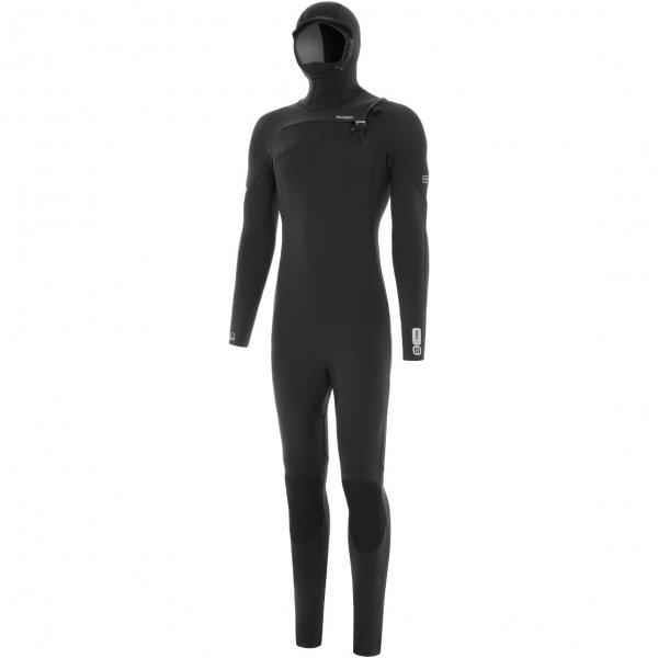 Mens Solu Yulex 6/5/4mm Hooded Chest Zip Wetsuit - Black