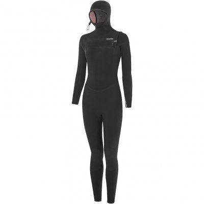 Womens Furno Ultra Plus 6/5/4mm Hooded Chest Zip Wetsuit - Black