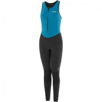 Womens Solu Yulex 2/2mm Front Zip Long Jane Wetsuit SOLWLJ22001-BLKCBL - Black / Celestial Blue