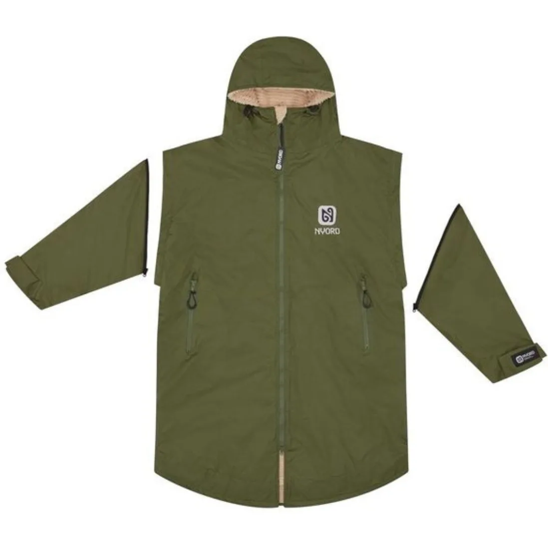 2025 Nyord Primaloft Outdoor Detachable Sleeve Changing Robe - Khaki / Ecru